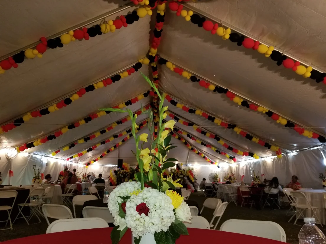 corporate event in Miami with enclosed tent, catering line and staging — 4